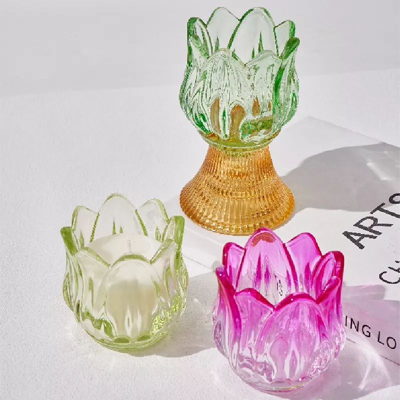 Színes Merveilles Florales üveg gyertyatartó