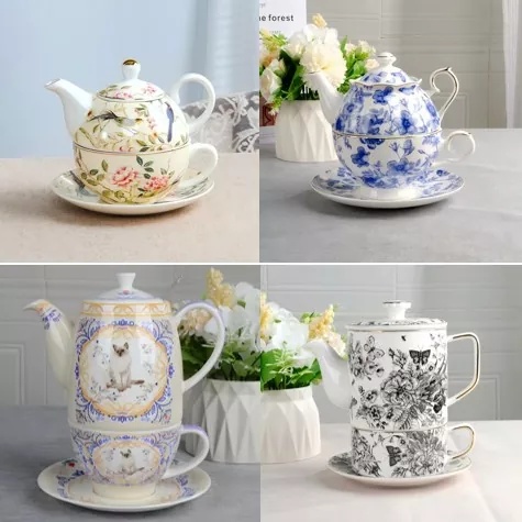 Elvarázsolt Porcelán csészekészlet teáskannával