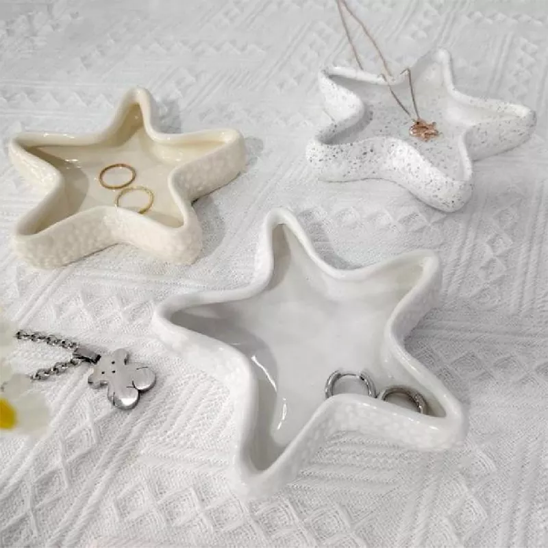 Shell és Starfish kerámia ékszertálca